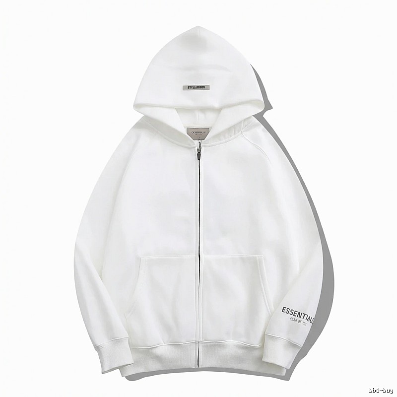 ESSENTIALS minimalist style white hoodie
