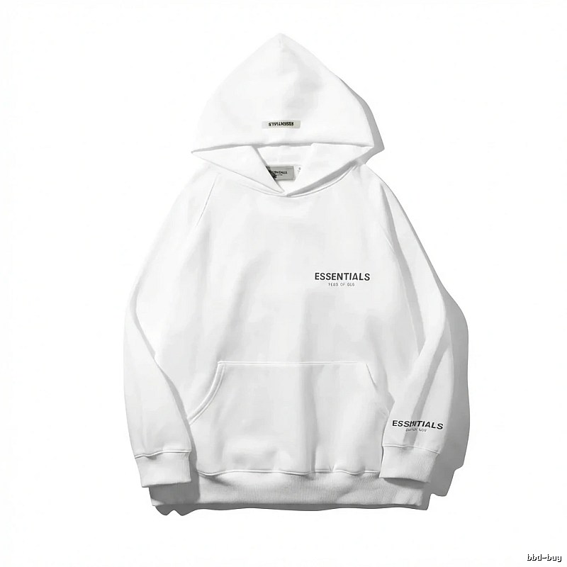ESSENTIALS minimalist style white hoodie