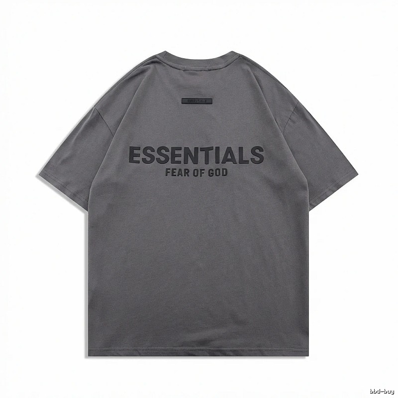 ESSENTIALS Simple Grey Short-sleeve Shirt