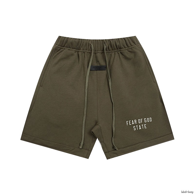 ESSENTIALS Sporty Military Green Shorts