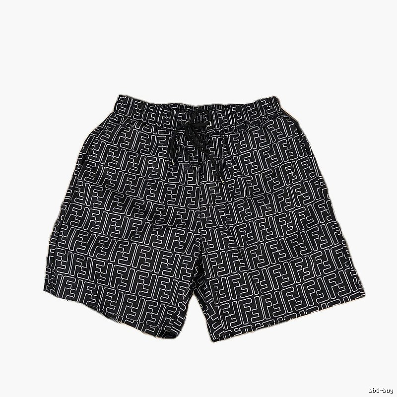 Fendi Double F Collection Vintage Monogram Style Black Shorts