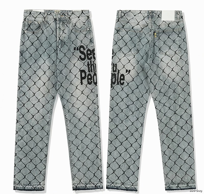 Gallery Dept Checkered Trendy Brand Jeans