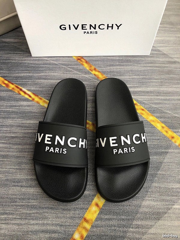 Givenchy Cool Trendy Letter Print Black Slide Sandals