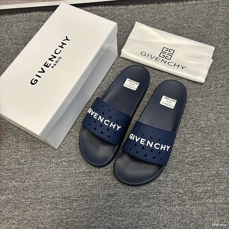 Givenchy Letter Cut-out Trendy Style Navy Blue Slides