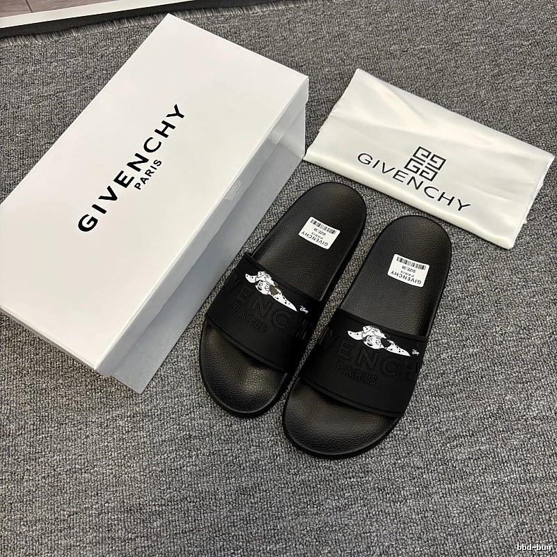 Givenchy x Dalmatian Co-branded Trendy Black Slippers