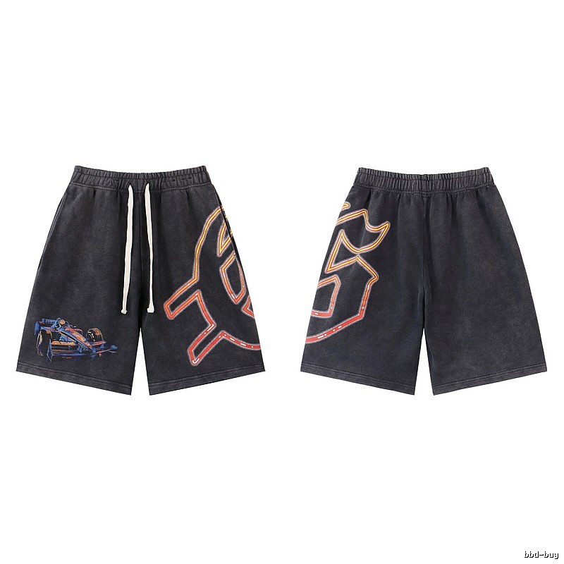 Godspeed Racing Print Street Style Charcoal Black Shorts