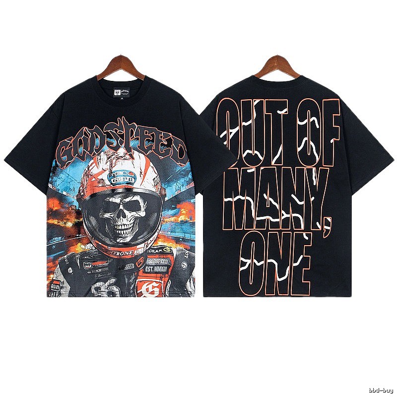 Godspeed Skull Motorcycle Street Style Black Short Sleeve T-Shirt