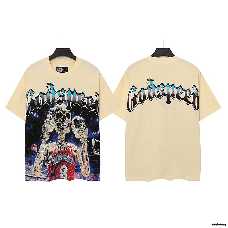 Godspeed Skull Print Street Style Beige T-shirt