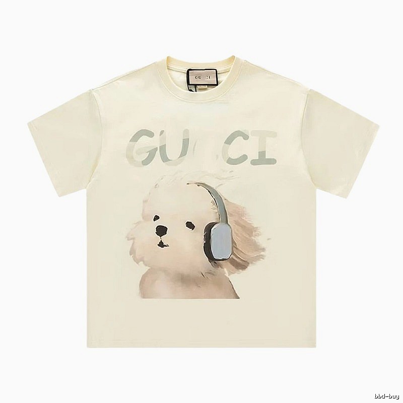 Gucci Dog Print Casual Style Off-white T-shirt
