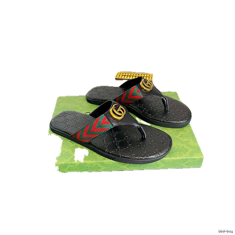 Gucci Double G Vintage Black Flip-Flops