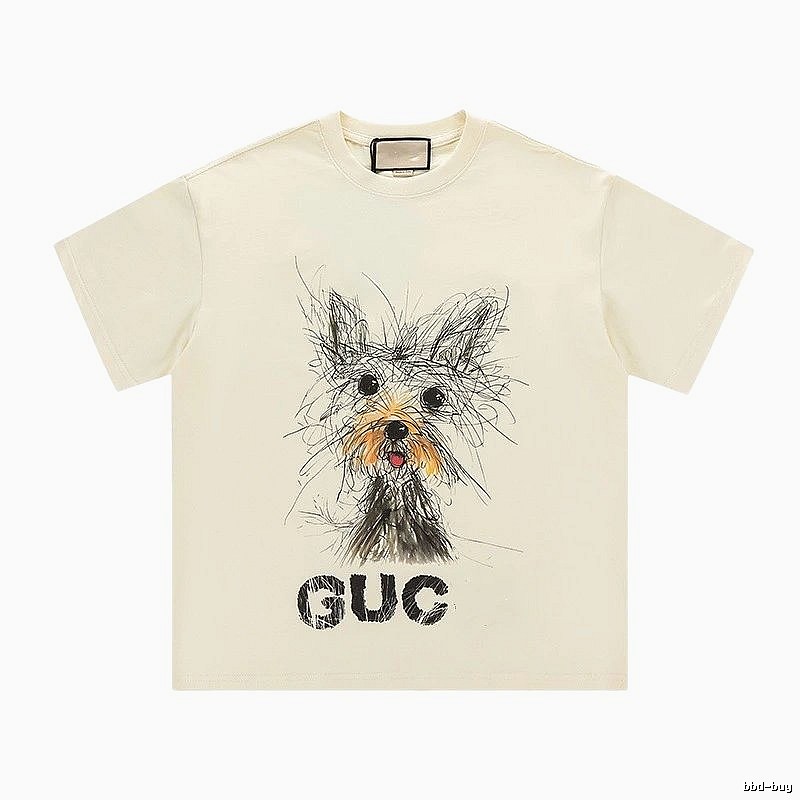 Gucci Puppy Graffiti Casual Style Off-white T-shirt