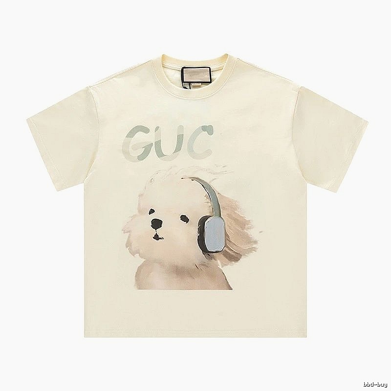 Gucci Puppy Print Casual Off-white T-Shirt