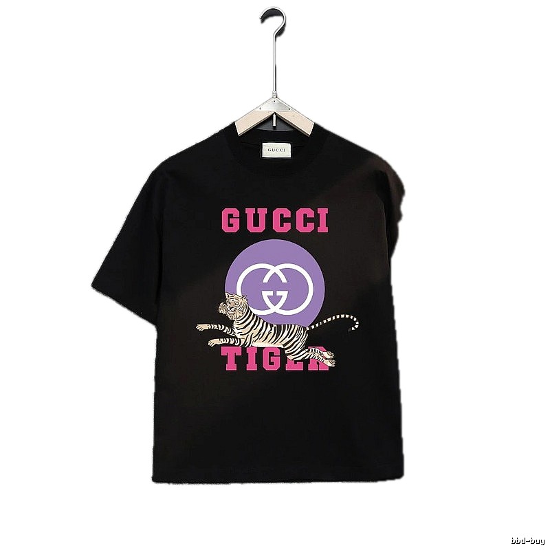 Gucci Tiger Print Trendy Black T-shirt