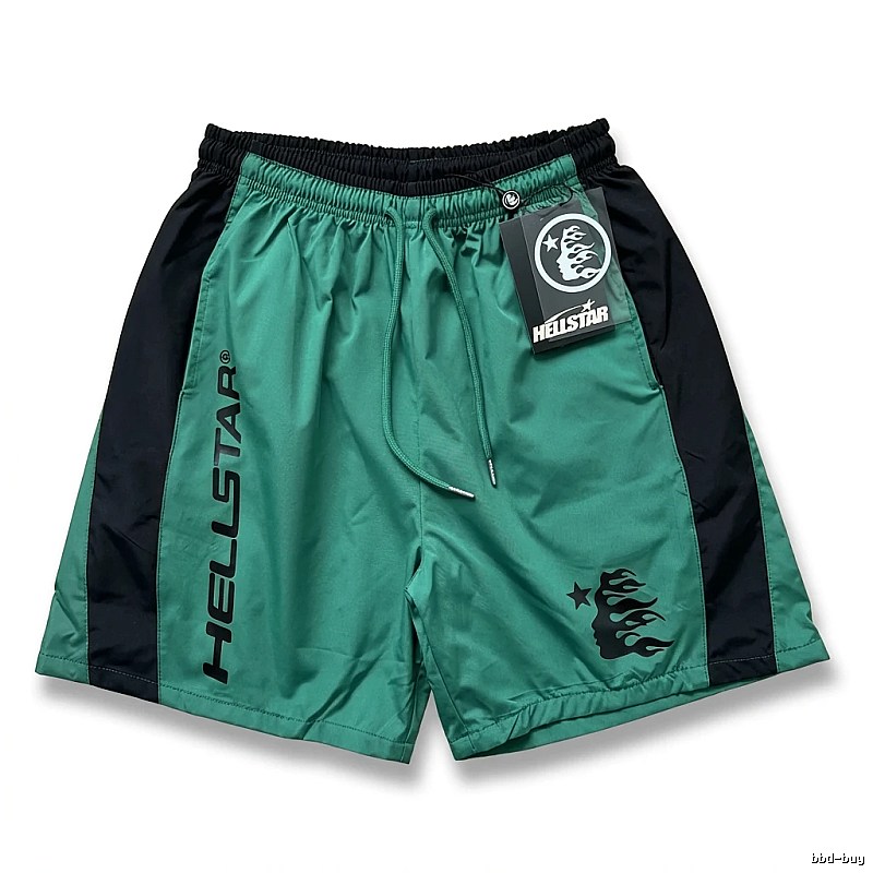 Hellstar Flame Wind Green Shorts