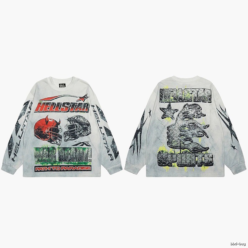 Hellstar Sports Vintage Distressed Off-white Long Sleeve T-Shirt