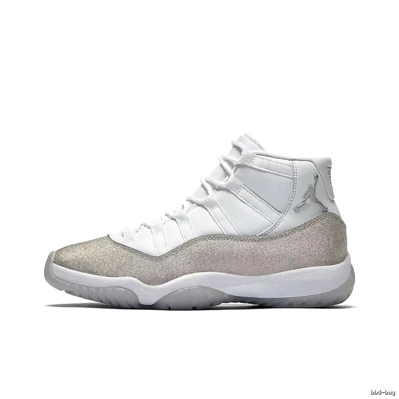 High-top silver-white Air Jordan 11 sneakers