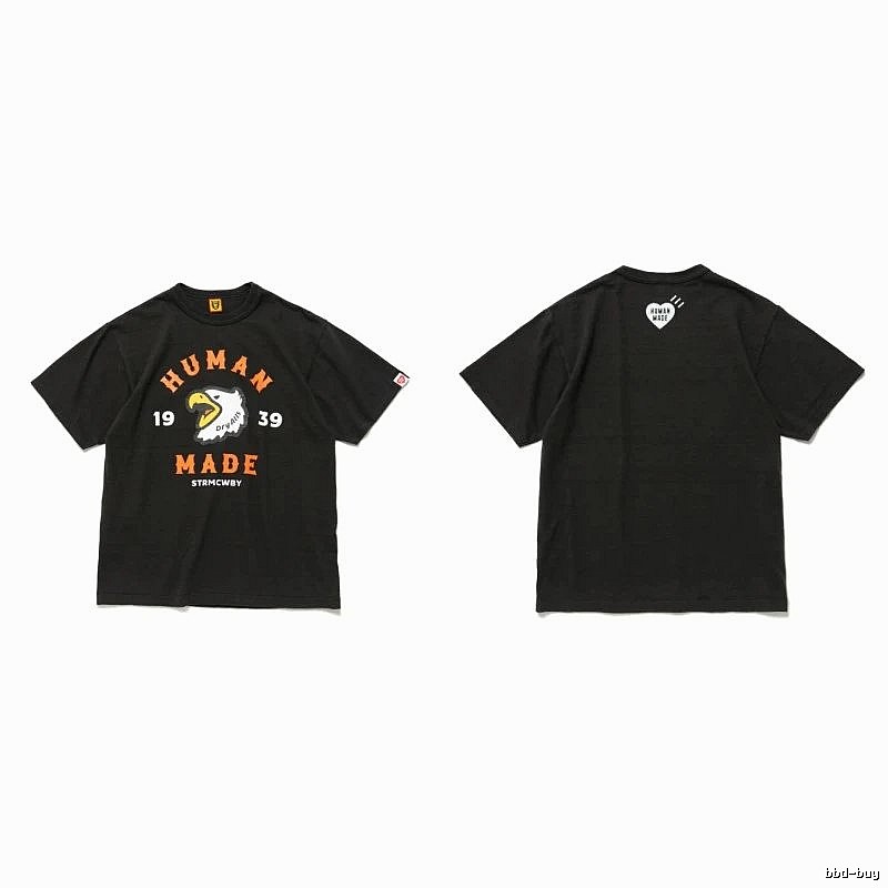Human Made Easy Match Heart logo T-shirt Black Green Human for Leisure Wear