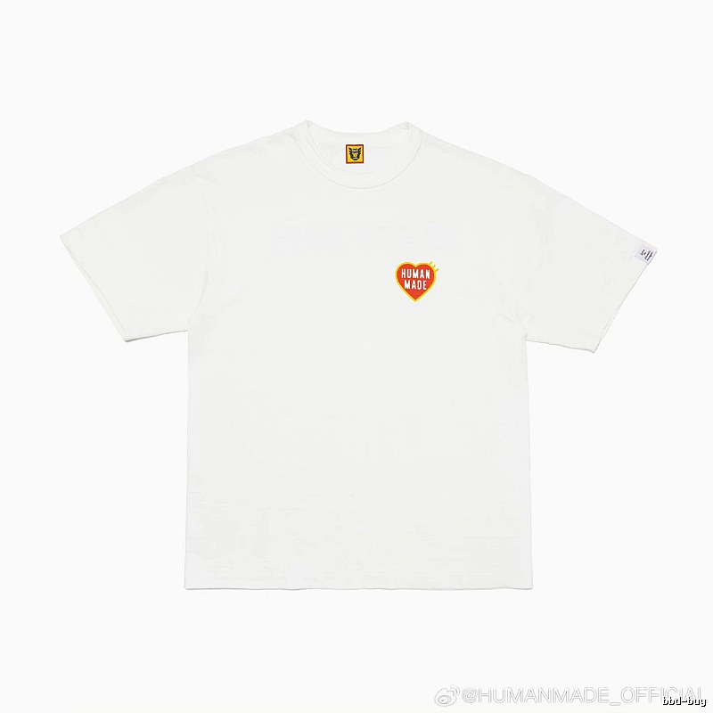 HUMAN MADE Heart Print Japanese Streetwear White T-Shirt