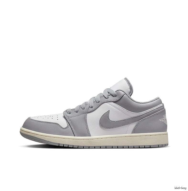 Jordan AJ1 casual style gray and white shoes