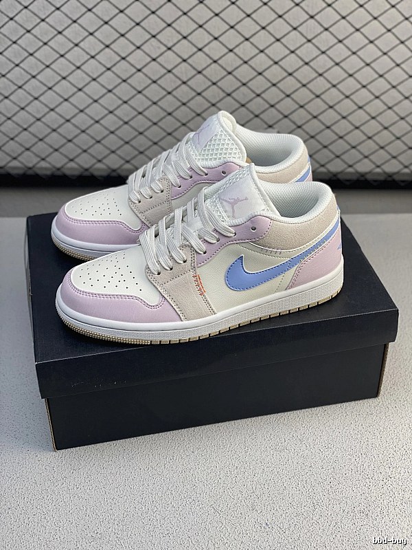 Jordan Low-Top Sneakers, White and Pastel and Clean Low Profile