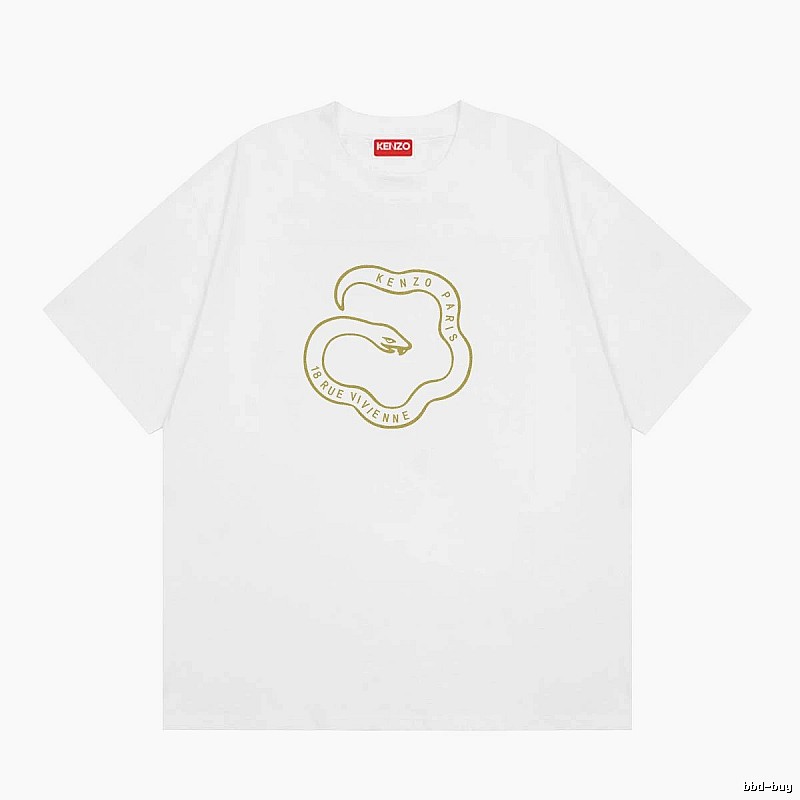 KENZO Spirit Snake Print Casual Style White T-Shirt