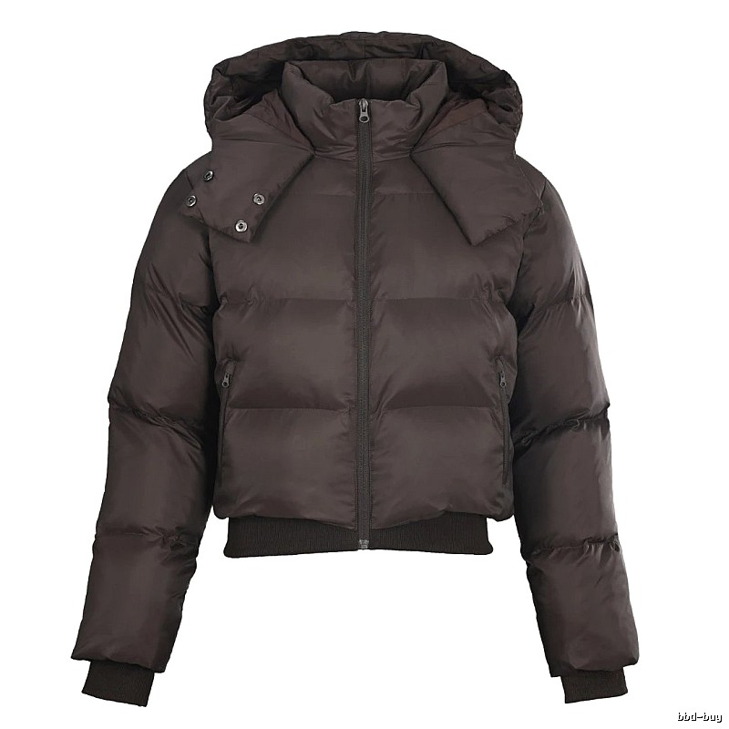 Layering Cropped Puffer Jacket by Independent Design - Dark Brown