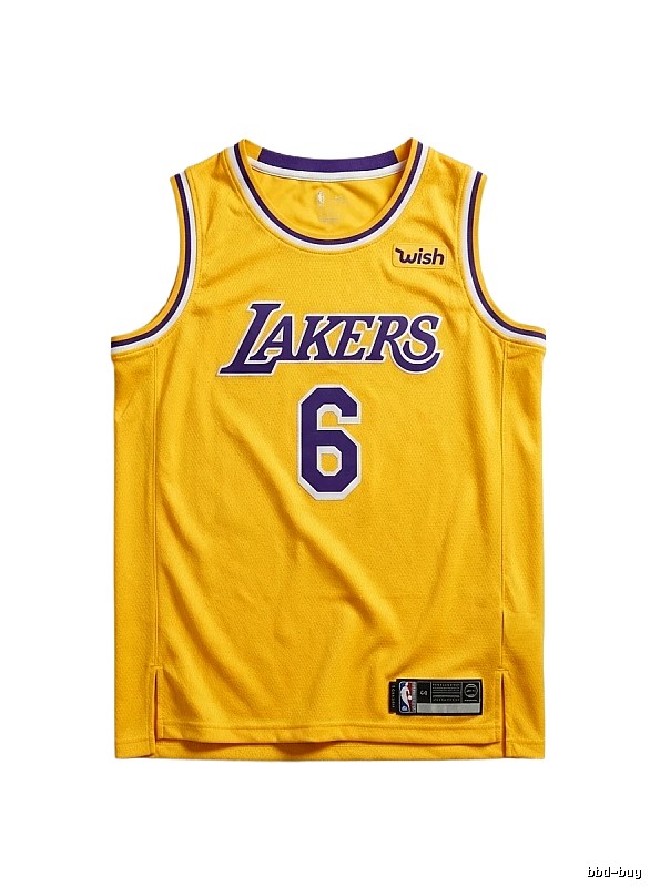 LBJ's yellow basketball jersey of the Lakers