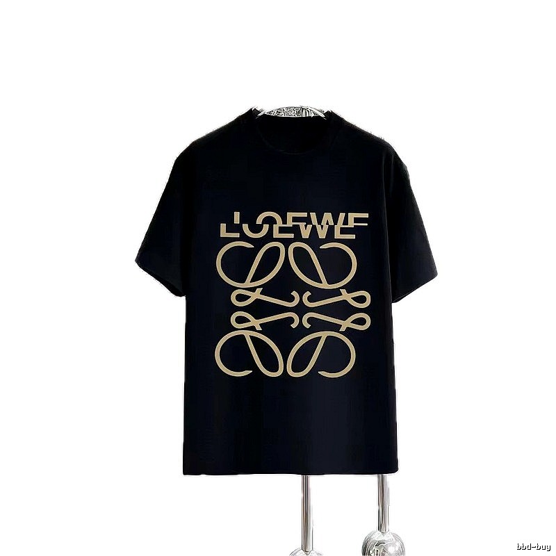 LOEWE Logo Print Trendy Black Short-Sleeve T-Shirt