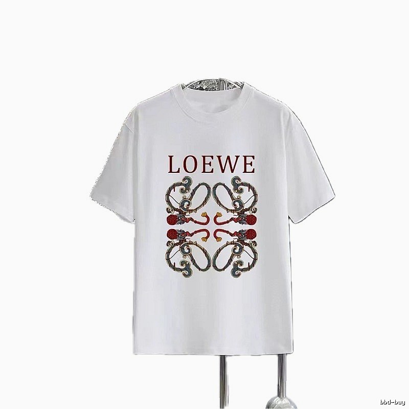 LOEWE Vintage-style Dragon Print White T-Shirt