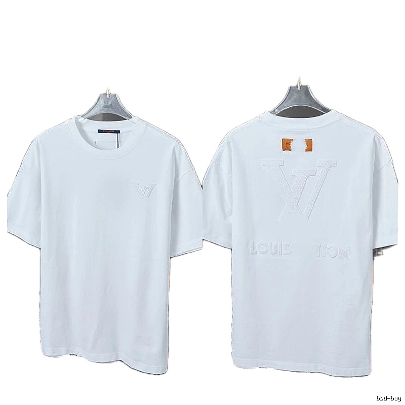 Louis Vuitton Embossed Light Luxury Style White Short-sleeve T-shirt
