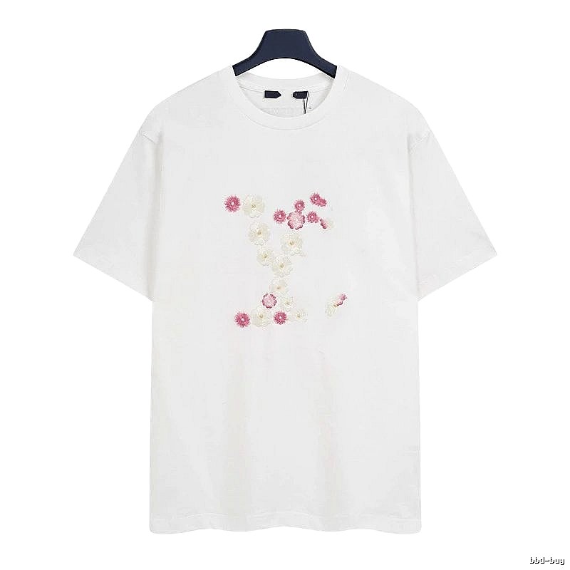 Louis Vuitton Floral Embroidered Casual White T-Shirt