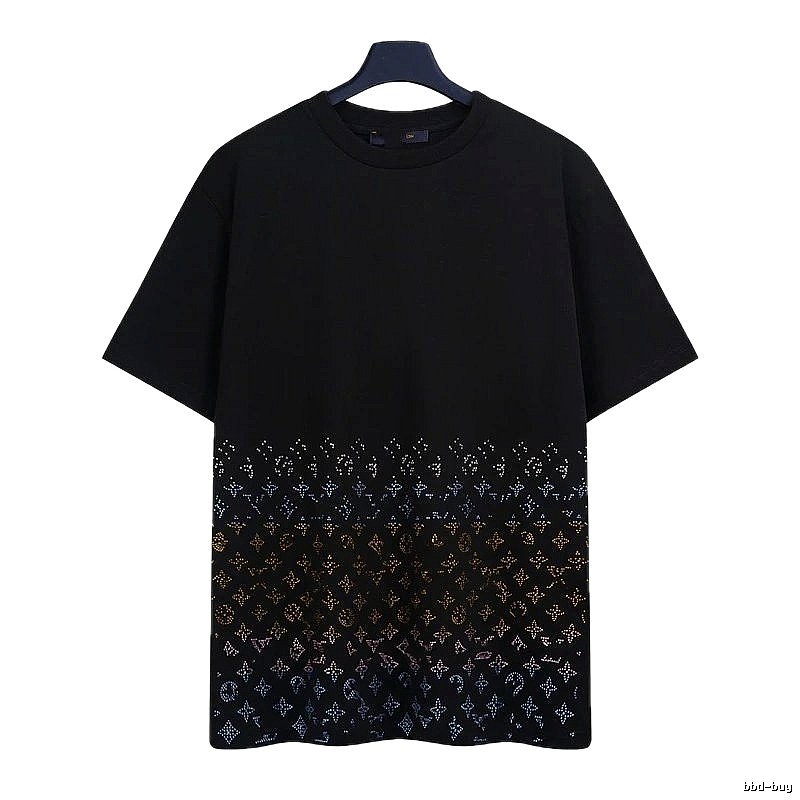 Louis Vuitton Gradient Monogram Street-style Black T-Shirt
