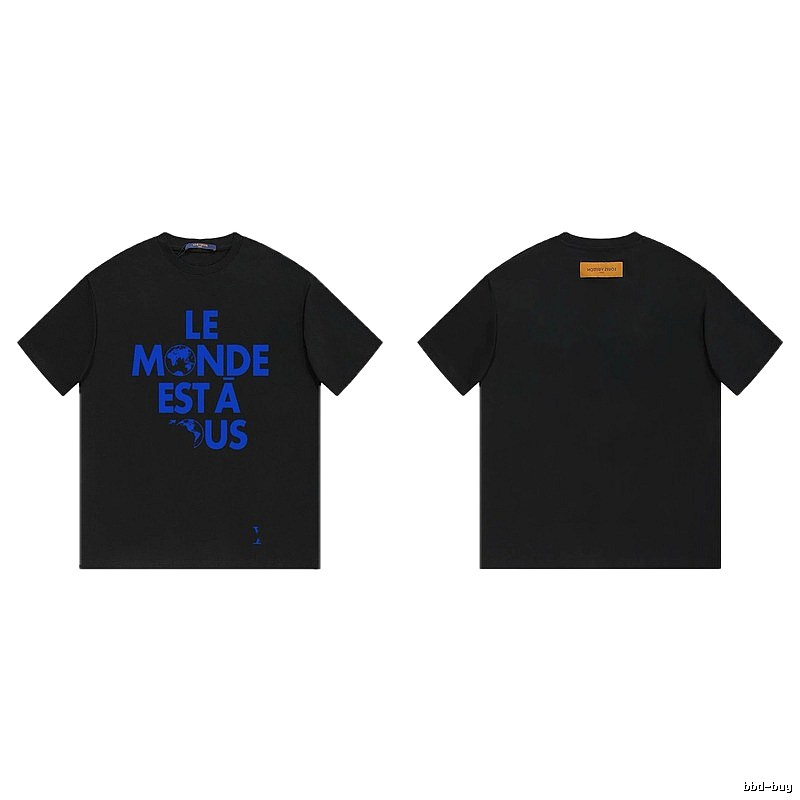 Louis Vuitton Letter Print Cool Trendy Style Black T-shirt