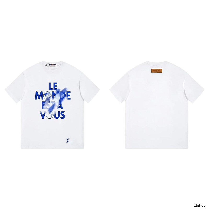 Louis Vuitton Letter Print Street Style White T-Shirt