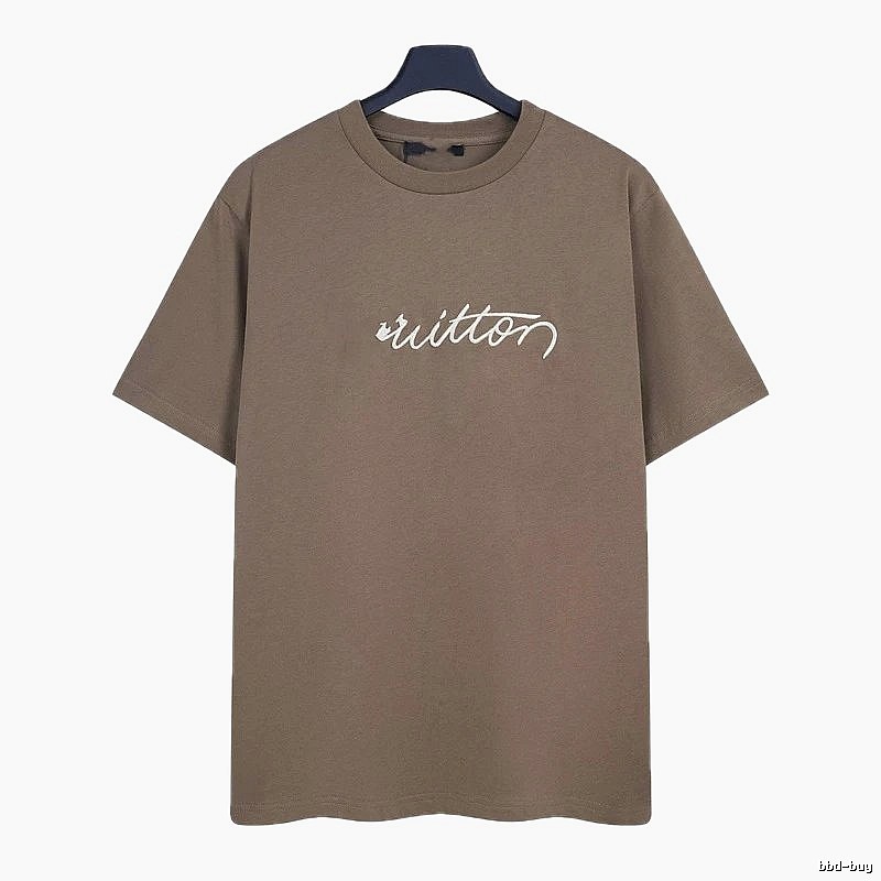 Louis Vuitton Signature Minimalist Khaki Short-sleeve T-Shirt