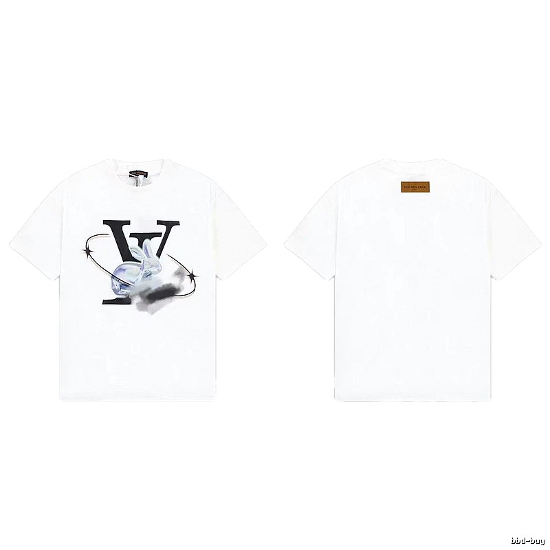 Louis Vuitton Trendy White T-Shirt with Rabbit Print