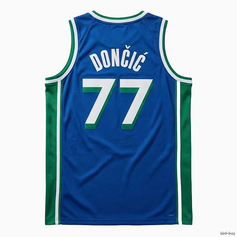 Luka Doncic's No. 77 blue-green basketball jersey