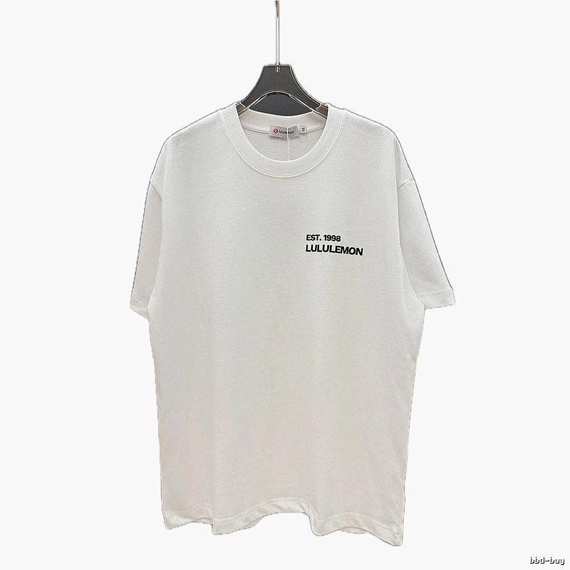 lululemon minimalist style printed white short-sleeve T-shirt