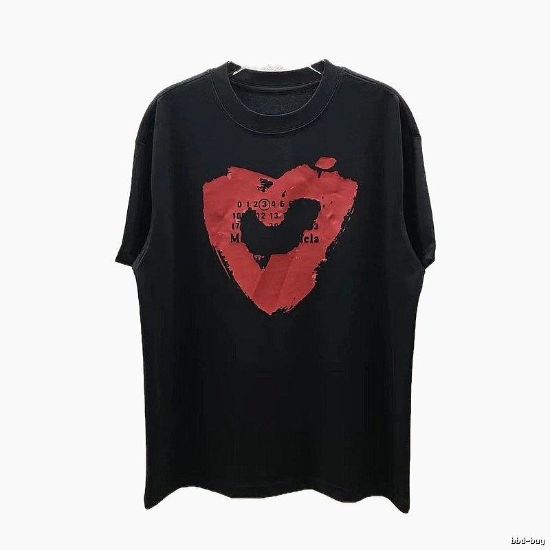 Maison Margiela Heart Print Cool Black T-Shirt