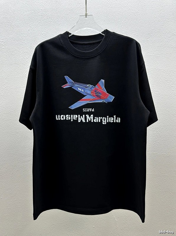 Maison Margiela MM6 Trendy & Cool Black Printed Short-sleeve T-shirt