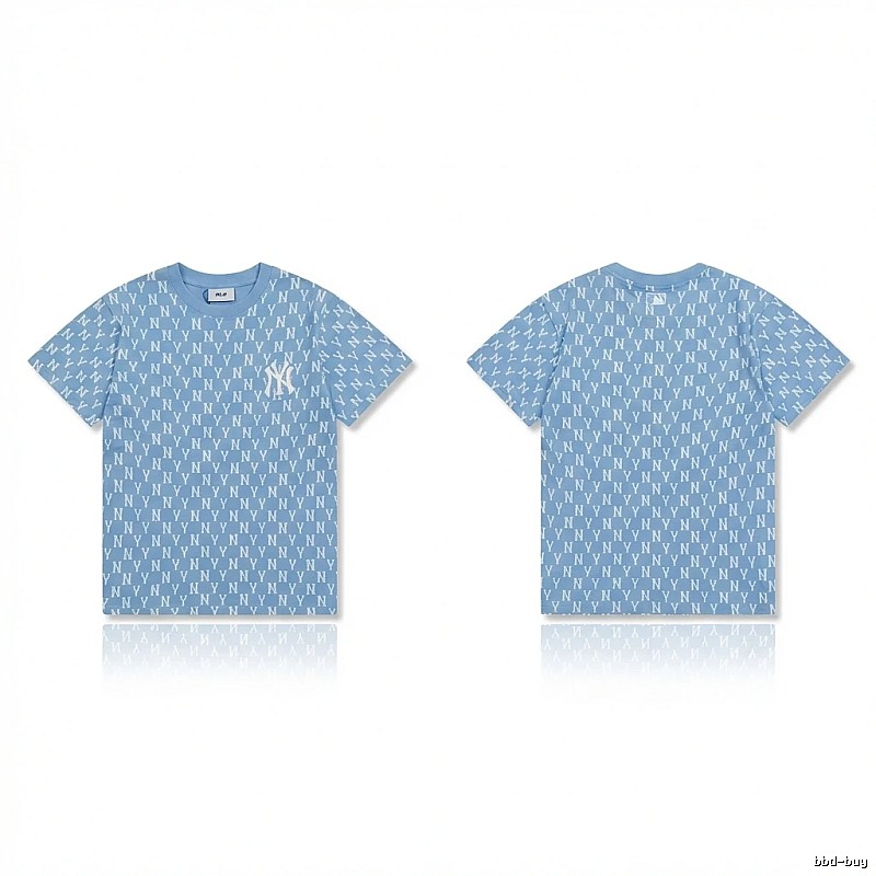 MLB full - print style light blue T - shirt