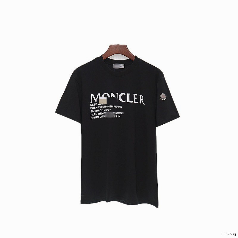 Moncler Alphabet Print Casual Style Black T-shirt