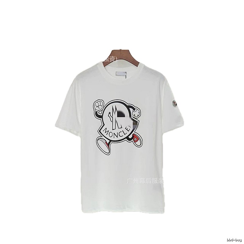 Moncler Cartoon Print Casual Style White T-Shirt