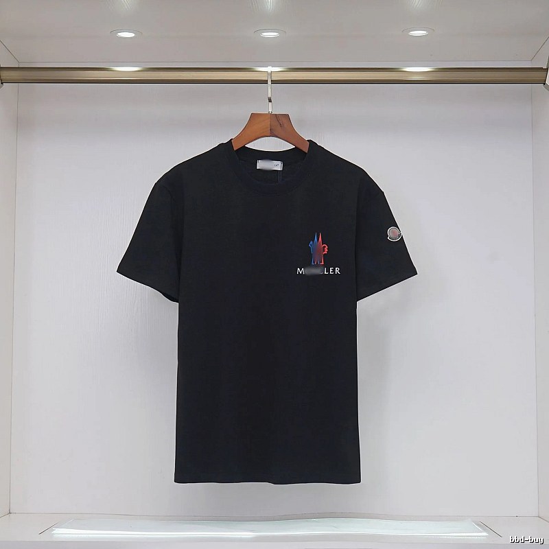 Moncler Gradient Print Casual Style Black T-Shirt