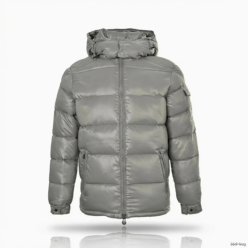 Moncler hooded fashionable grey down jacket