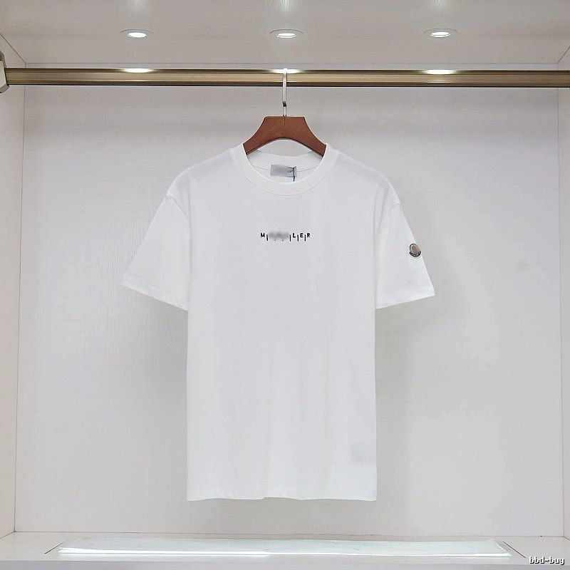 Moncler Letter Print Minimalist Style White T-Shirt