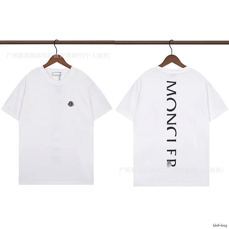 Moncler Letter Print Trendy Style White T-Shirt