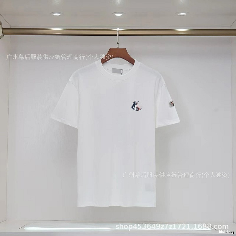 Moncler Logo Minimalist Style White Short-sleeved T-shirt