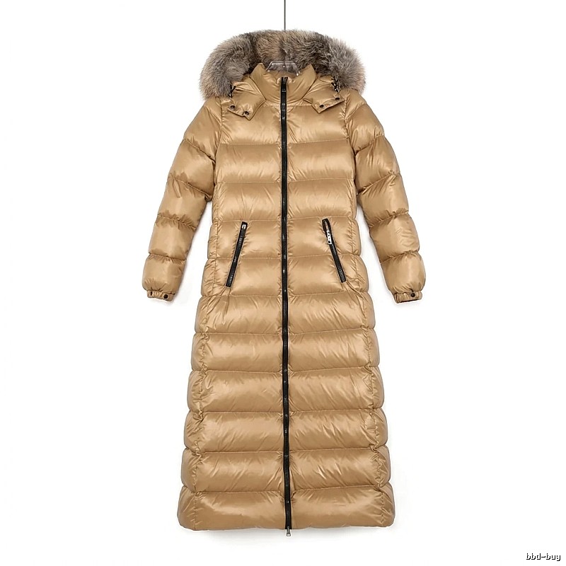 Moncler long stylish camel down jacket