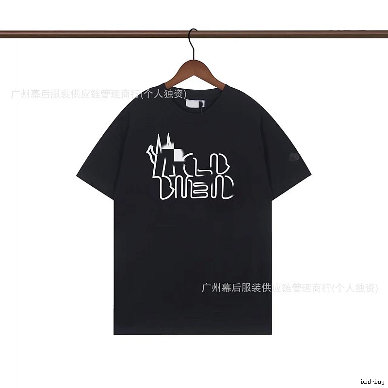 Moncler Neon Print Trendy & Cool Black T-Shirt